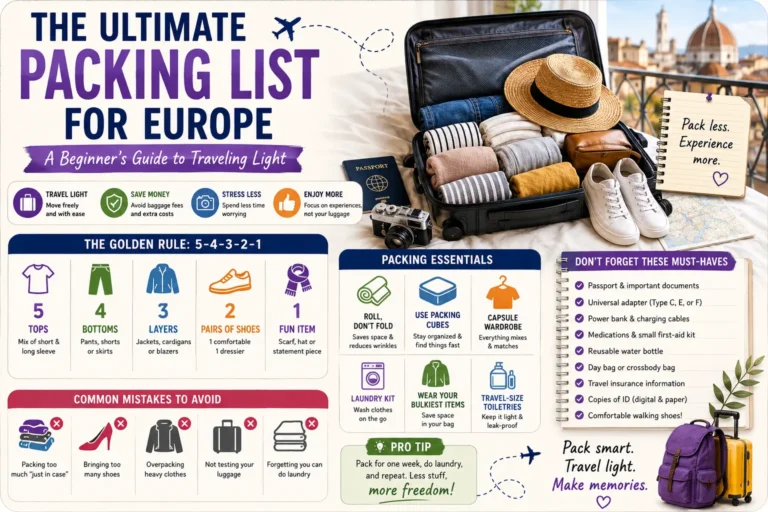 The Ultimate Packing List for Europe: A Beginner’s Guide to Traveling Light