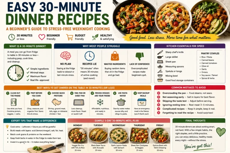 Easy 30 Minute Dinner Recipes: A Beginner’s Guide to Stress-Free Weeknight Cooking