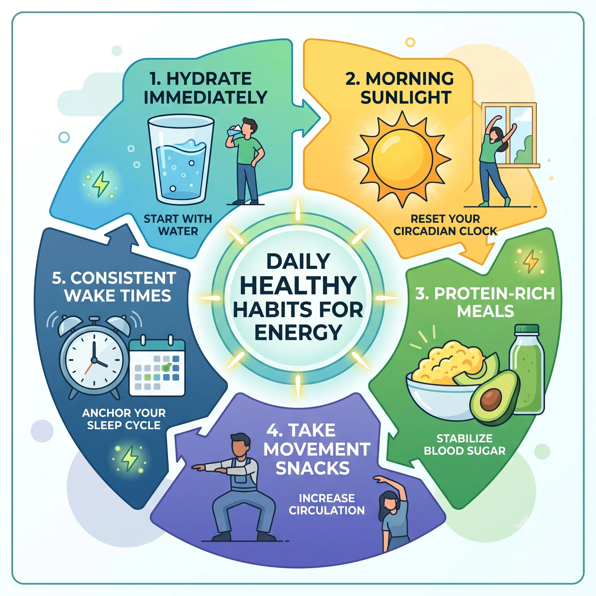 FUEL YOUR DAY: 5 Simple Daily Healthy Habits for Sustainable Energy